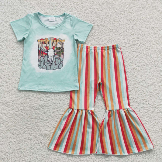 Western Wild Bell Pants Girls Set