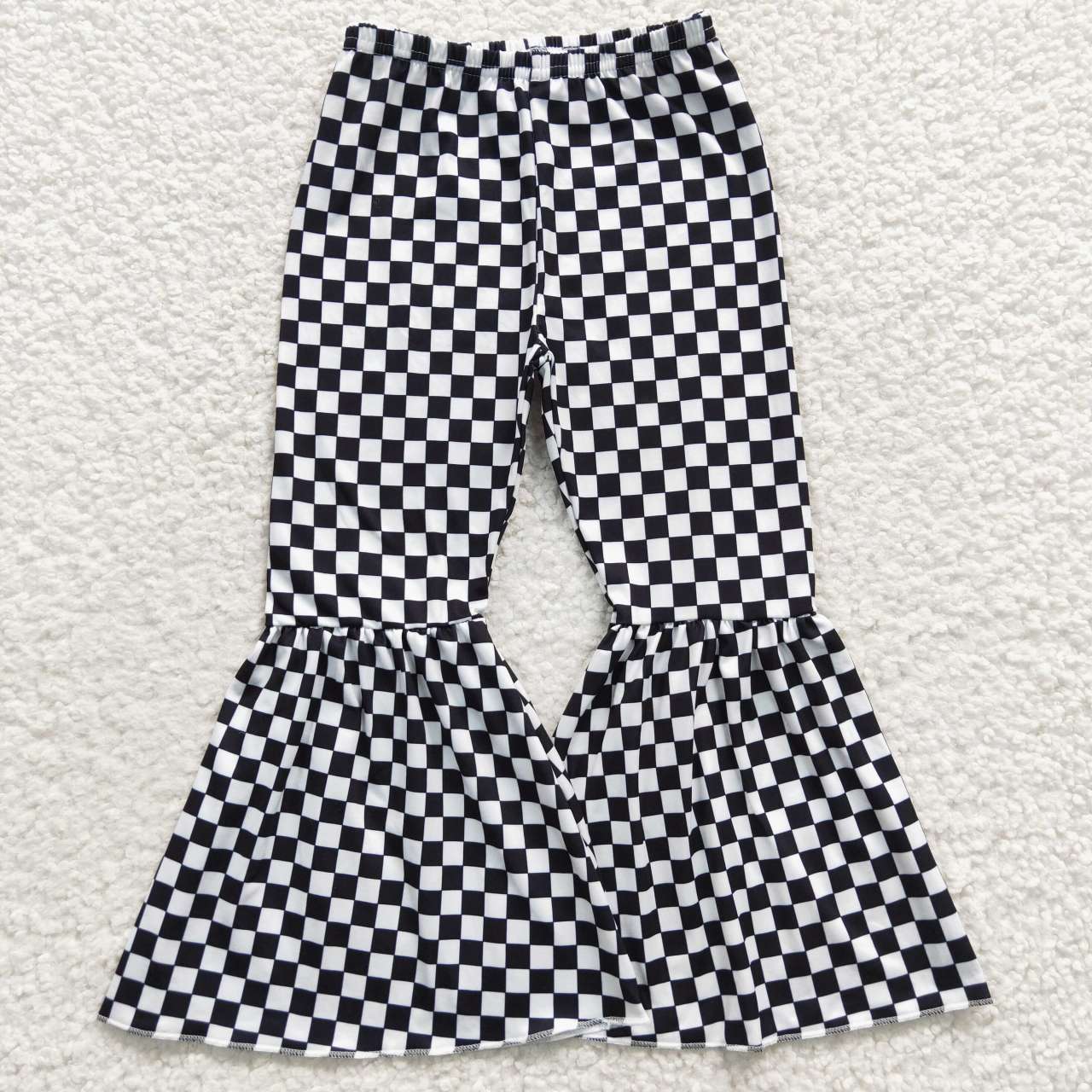 Black Plaid Girl's bell pants