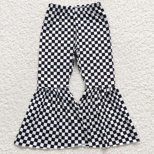 Black Plaid Girl's bell pants