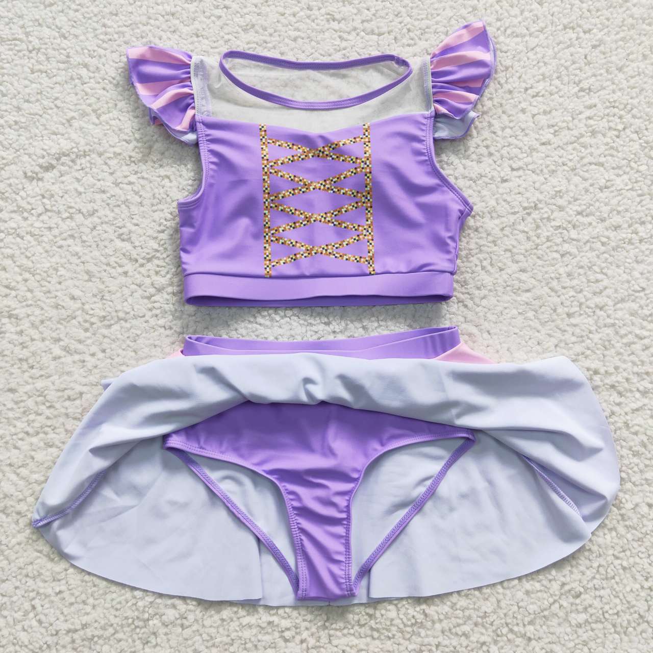 Purple 2pc girls summer Swimsuit