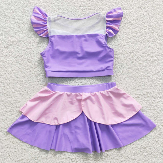 Purple 2pc girls summer Swimsuit