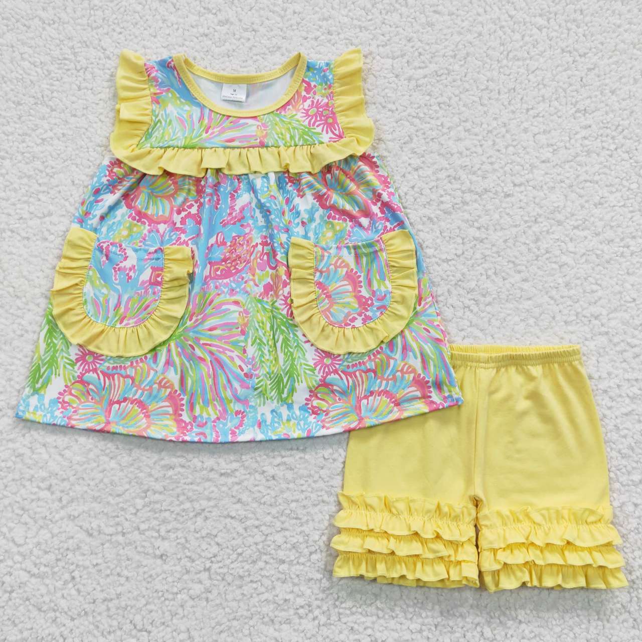 Yellow Flowers Summer Girls Set