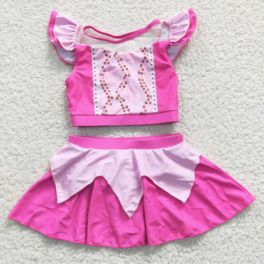 Pink 2pc girls summer Swimsuit