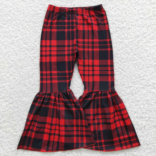 Red And Black Plaid Bell Pants