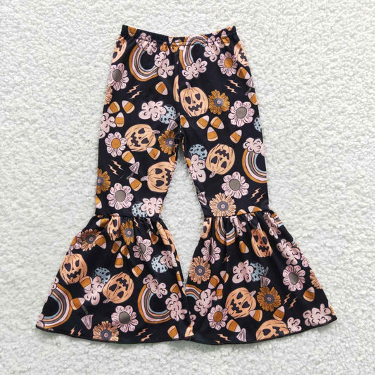 Halloween Pupmkin Plaid Bell Pants