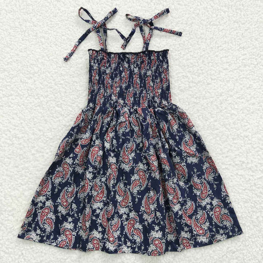 Purple Flowers Sleeveless Girls Dress