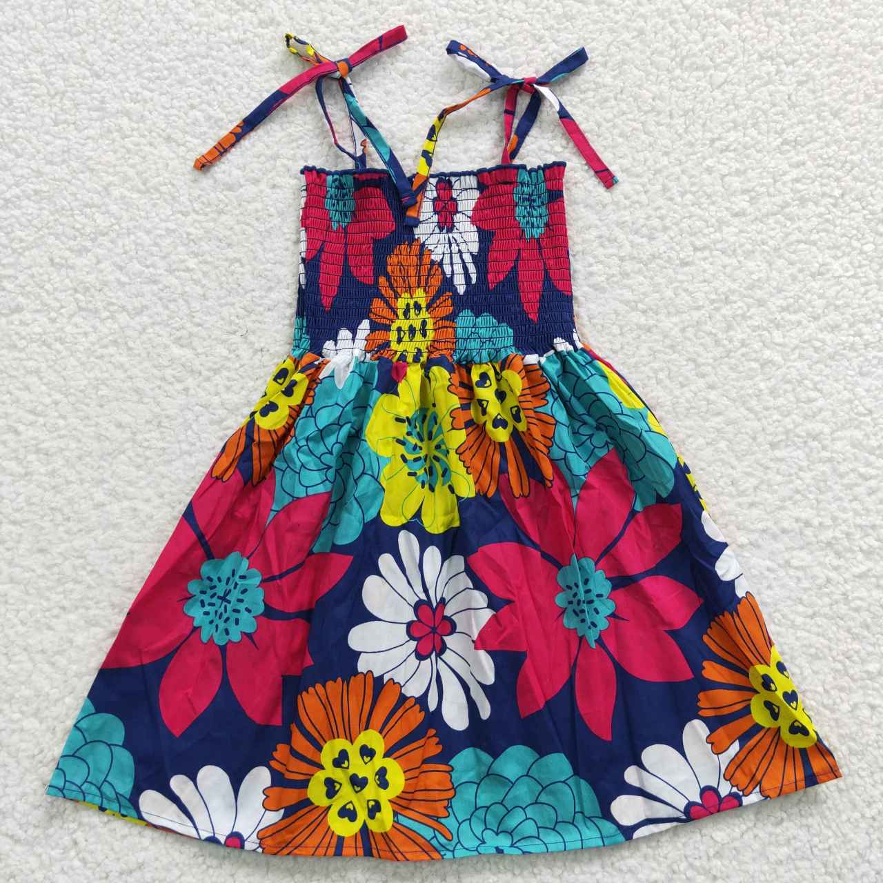 Big Flowers Sleeveless Girls Dress