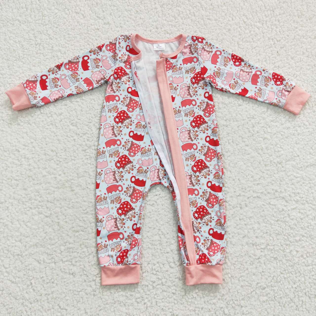 Christmas Gingerbread Baby Romper With zipper
