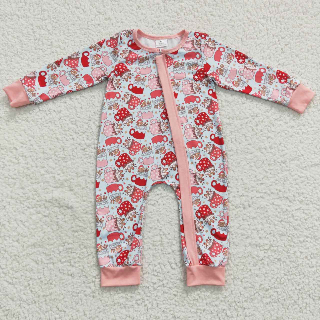 Christmas Gingerbread Baby Romper With zipper