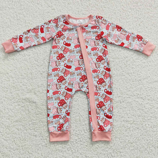 Christmas Gingerbread Baby Romper With zipper