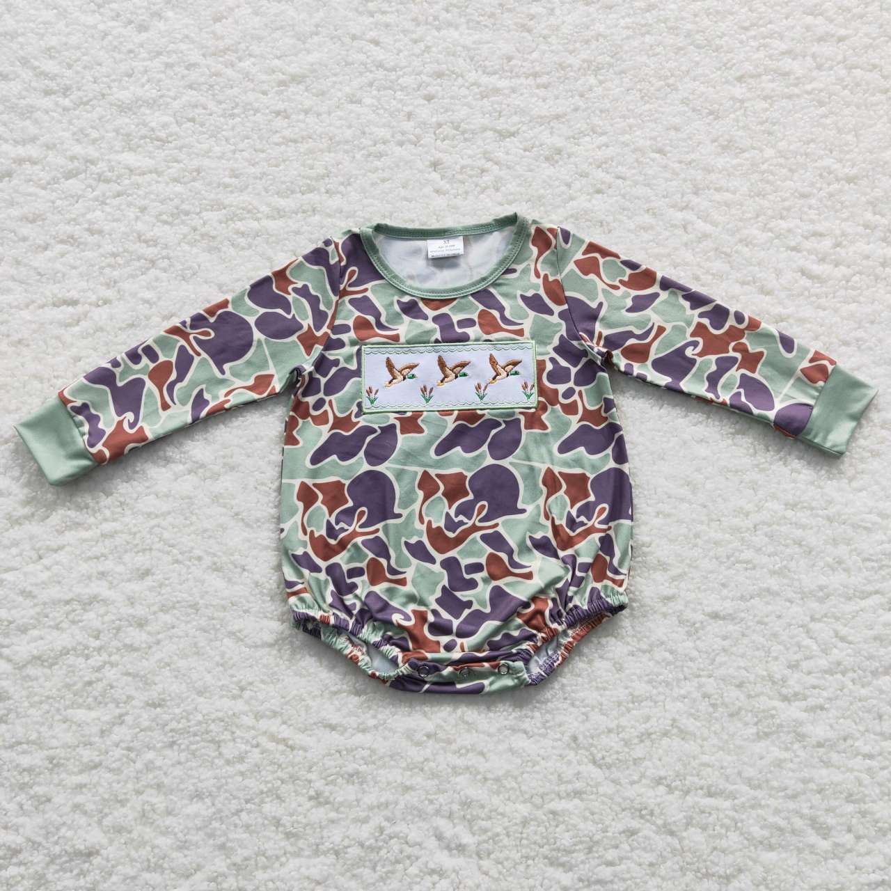 Christmas Camo Cartoon baby long sleeves romper