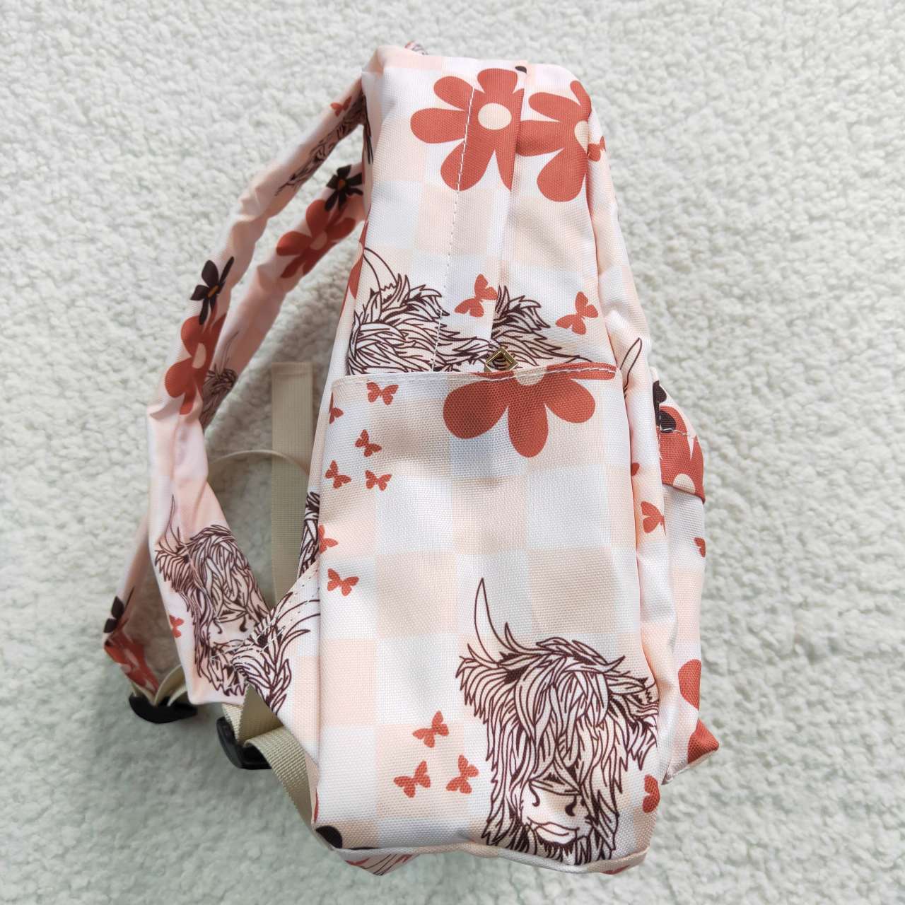 Western Flowers Cow Print BACKPACK