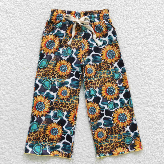 Western Sunflower Cow Pants
