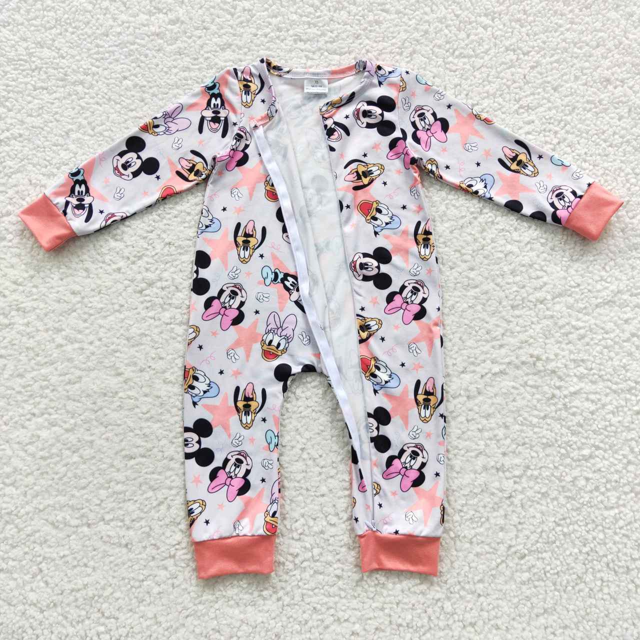 Pink Baby Romper With zipper