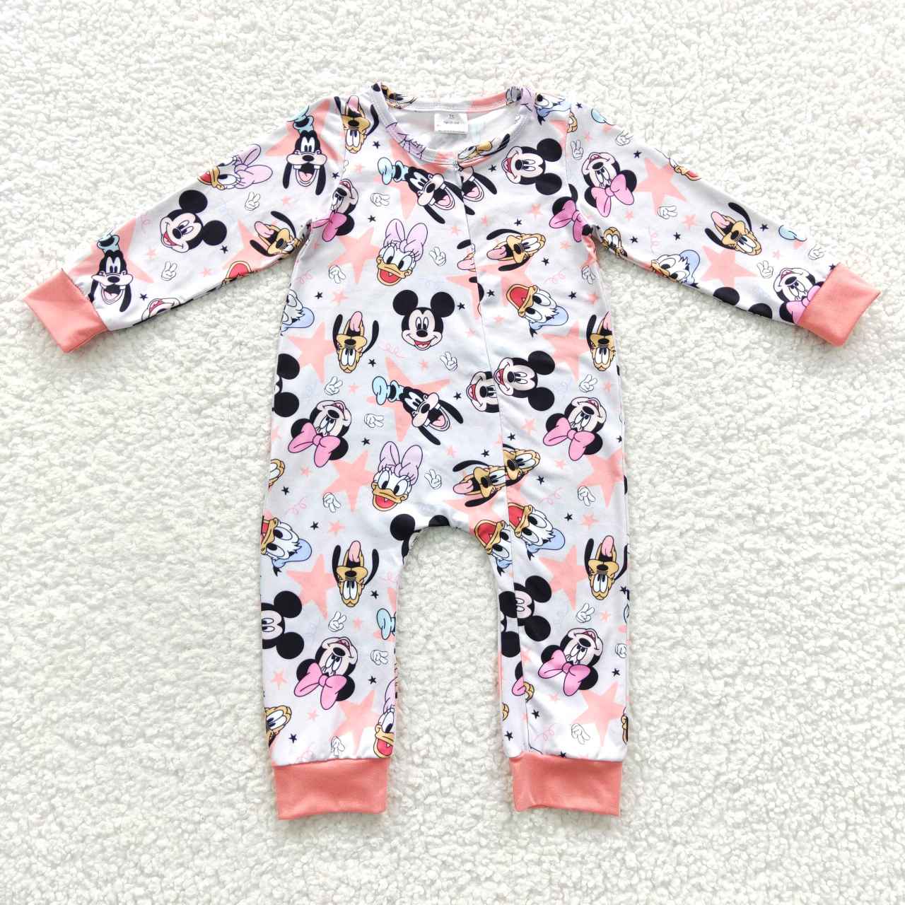 Pink Baby Romper With zipper
