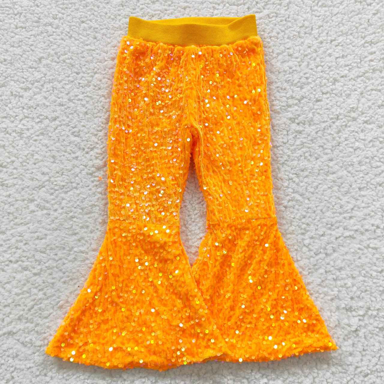 Light Orange Sequin bell pants