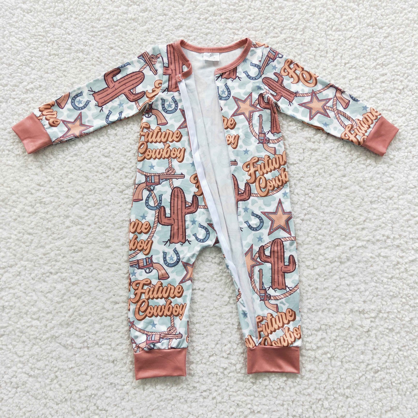 Western Cowboy Romper With zipper