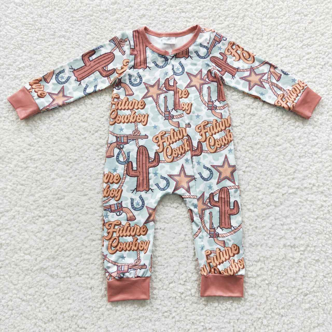 Western Cowboy Romper With zipper