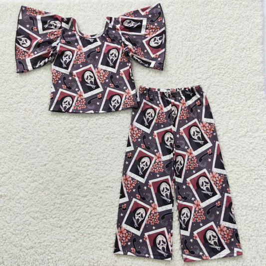 Halloween Cartoon Girls Pants Set