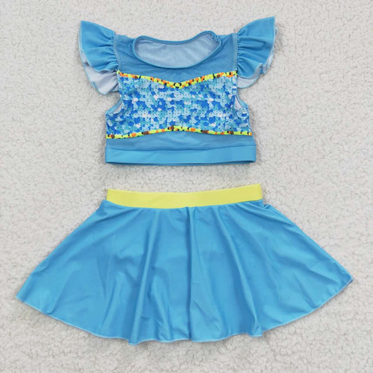 Blue 2pc girls summer Swimsuit