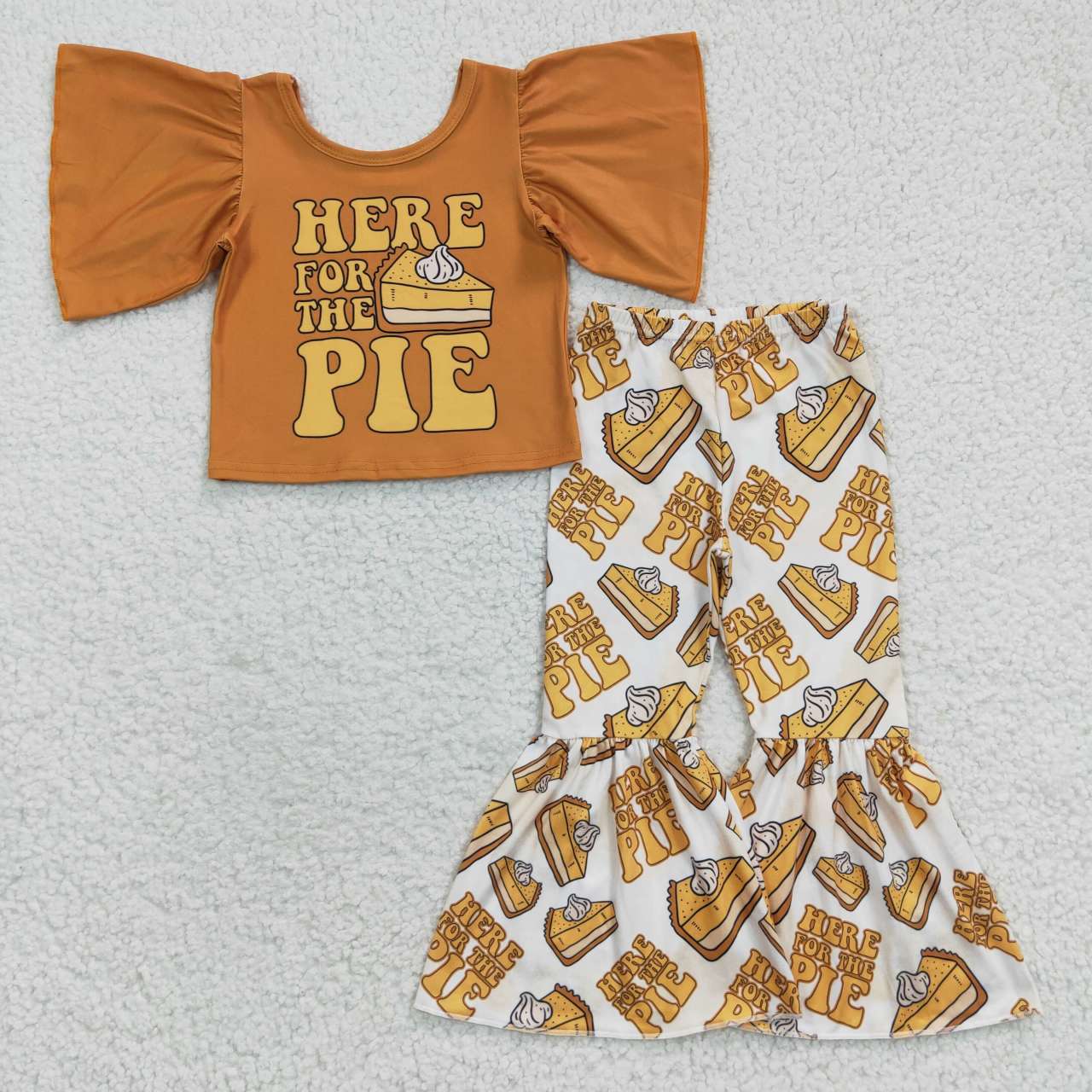 Orange Cake Pants Girls Set