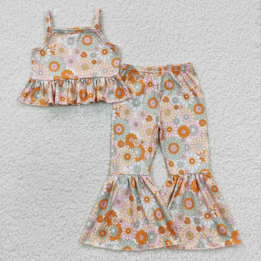 Orange Flowers Girls Set