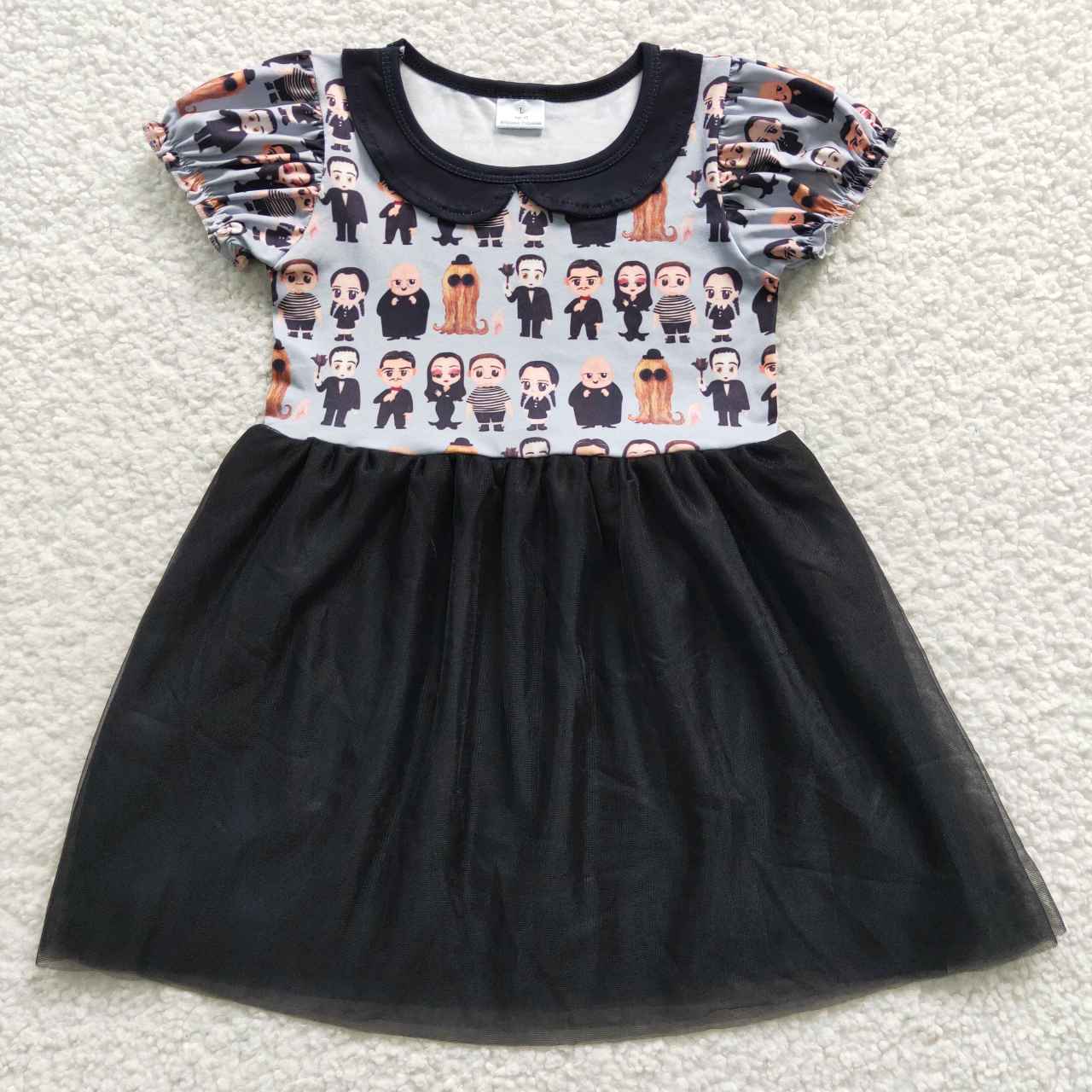 Halloween Black Cartoon Girls Tutu Dress