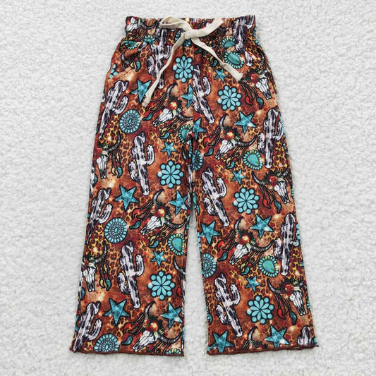 Western Turquoise Print Pants
