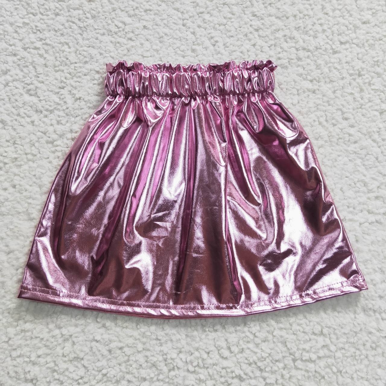 Purple Leather Girls Short