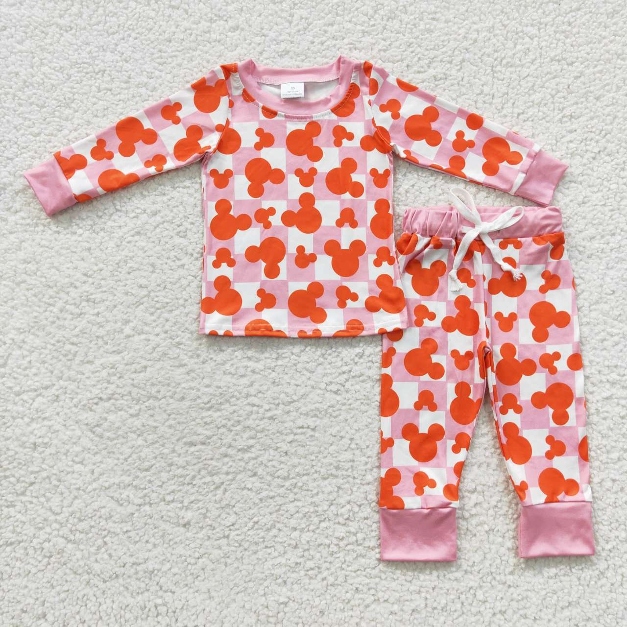 Orange Cartoon long Sleeve Pajamas Outfit