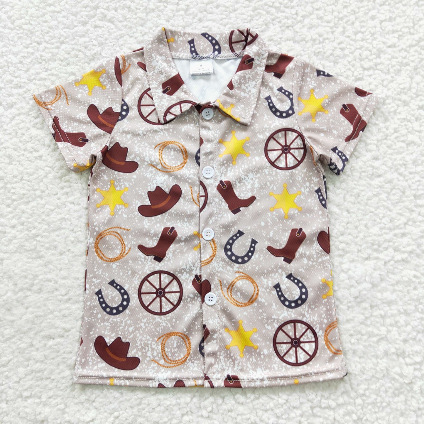 Black And White With Button Boy Shirt