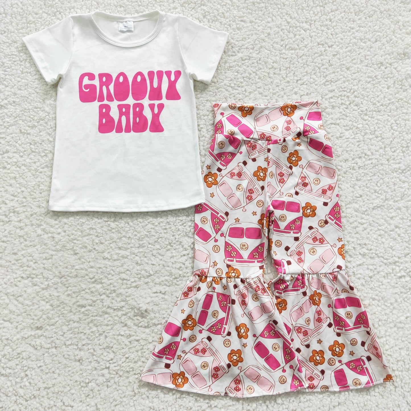 Orange Smile Flowers Girls Set