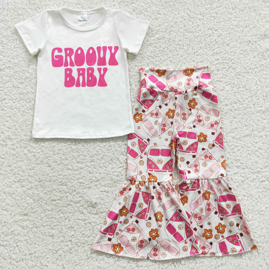 Orange Smile Flowers Girls Set
