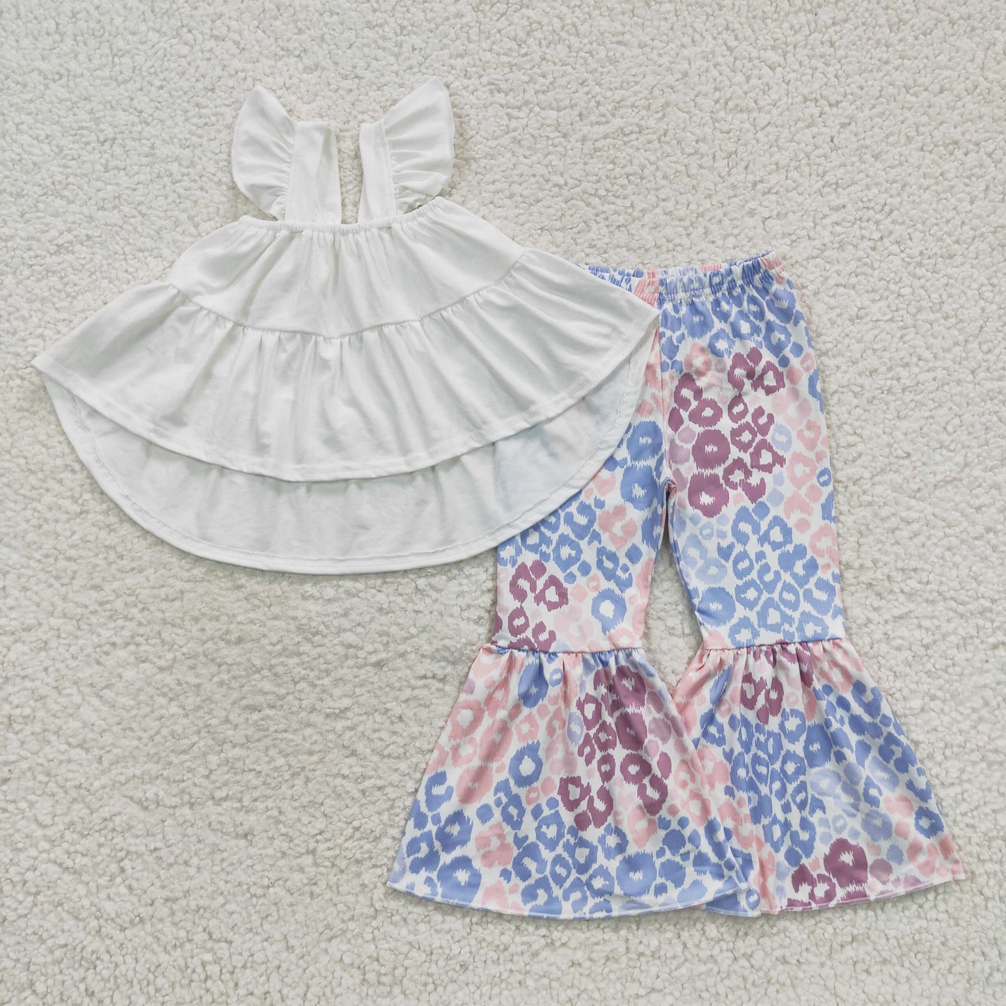 White Leopard Bell Pants Girl Outfits
