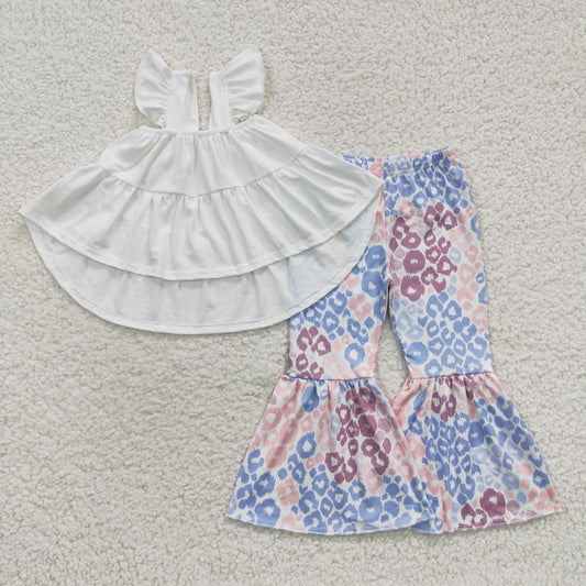 White Leopard Bell Pants Girl Outfits