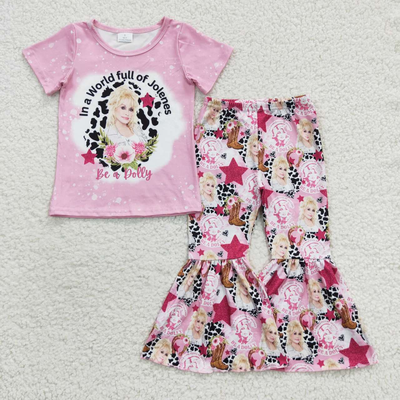 Pink Woman Print Girl Outfits