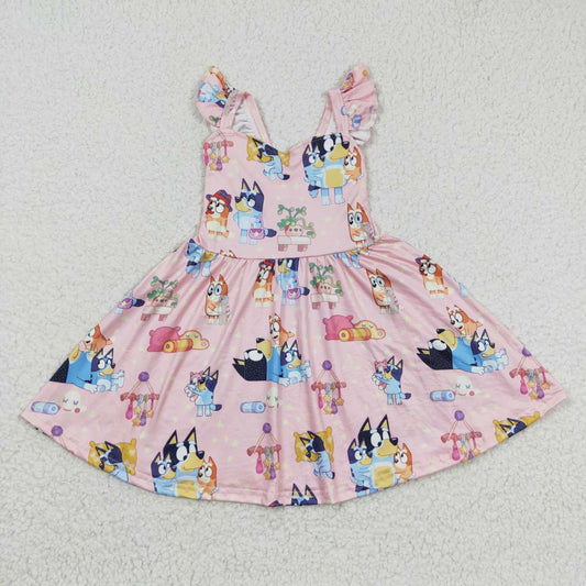 Pink Cartoon Girls Dress