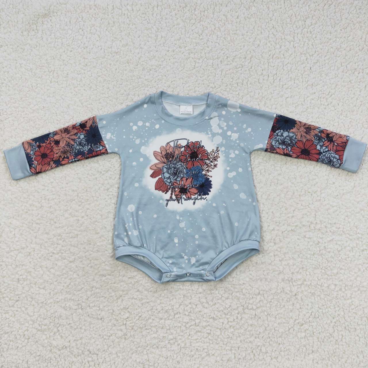 Blue Flowers long sleeves romper