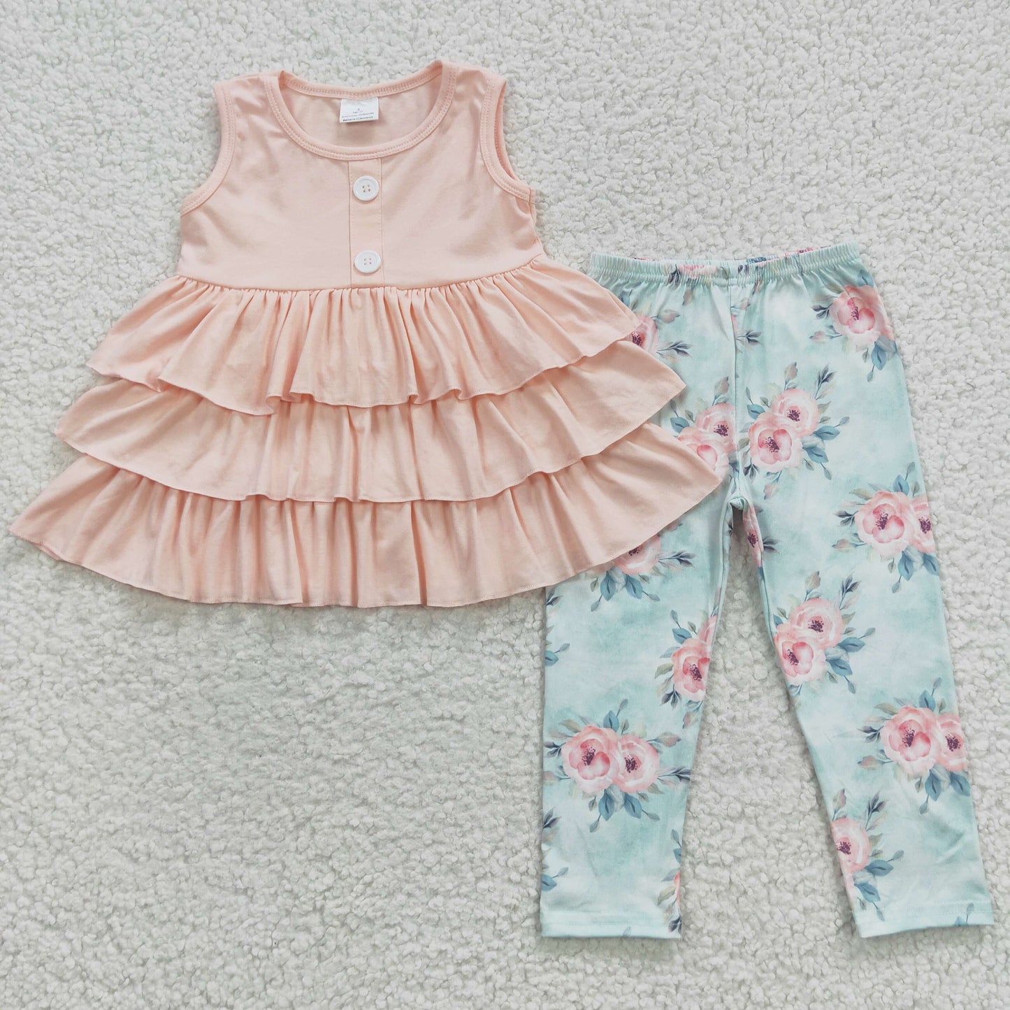 Pink Ruffle Short Bell Pants