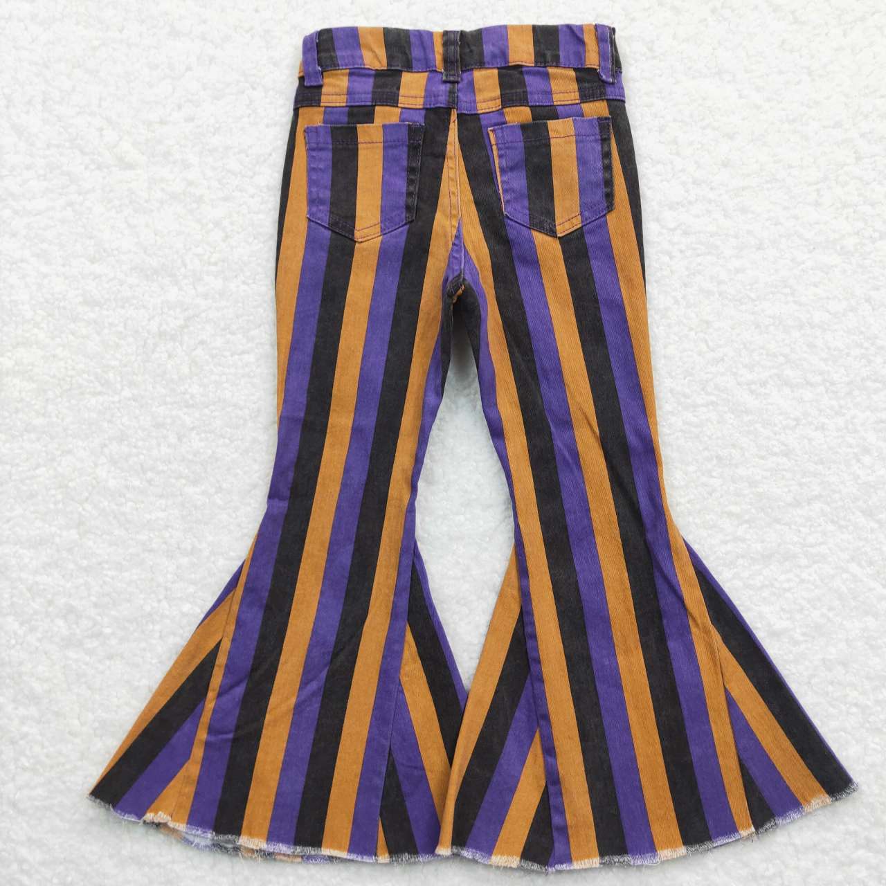 Purple Black Orange Stripes jeans Flare Pants