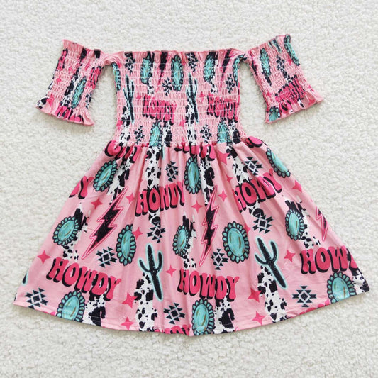 Western Pink Cowboy Girls Dress