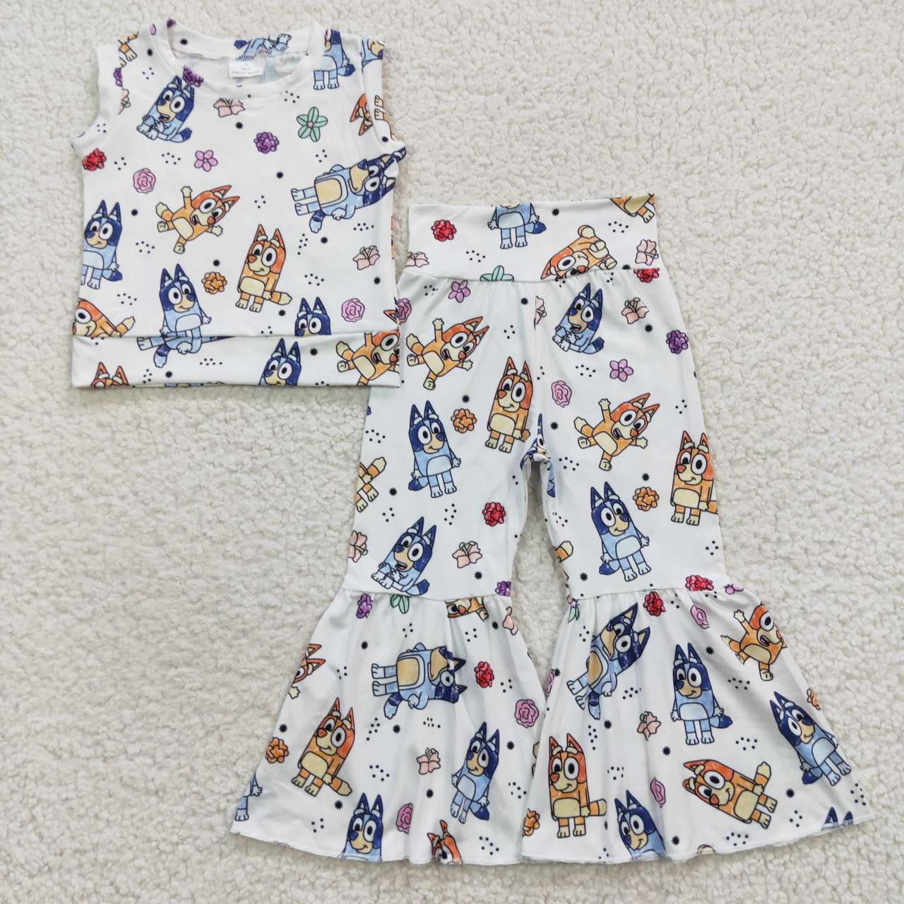Cartoon Dog Bell Pants Girls Outfits