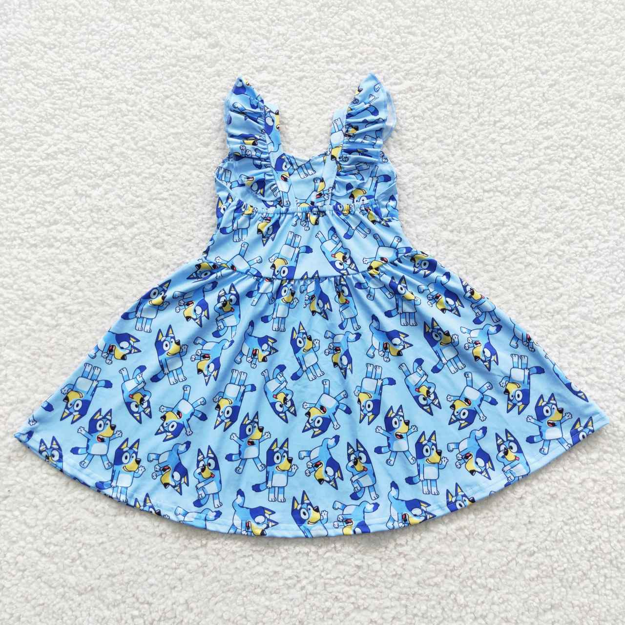 Blue Cartoon Girls Dress