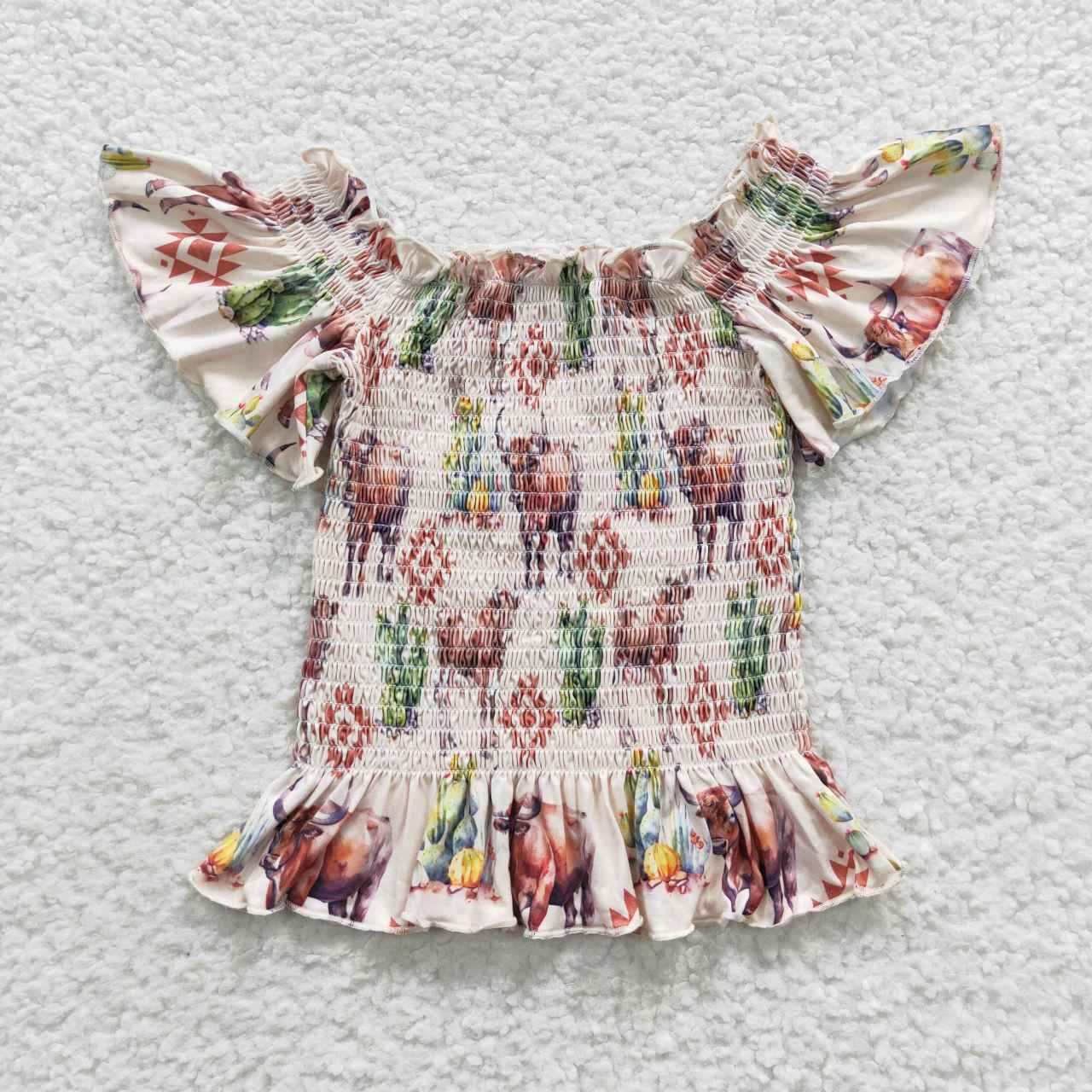 Western Cactus Cow Top