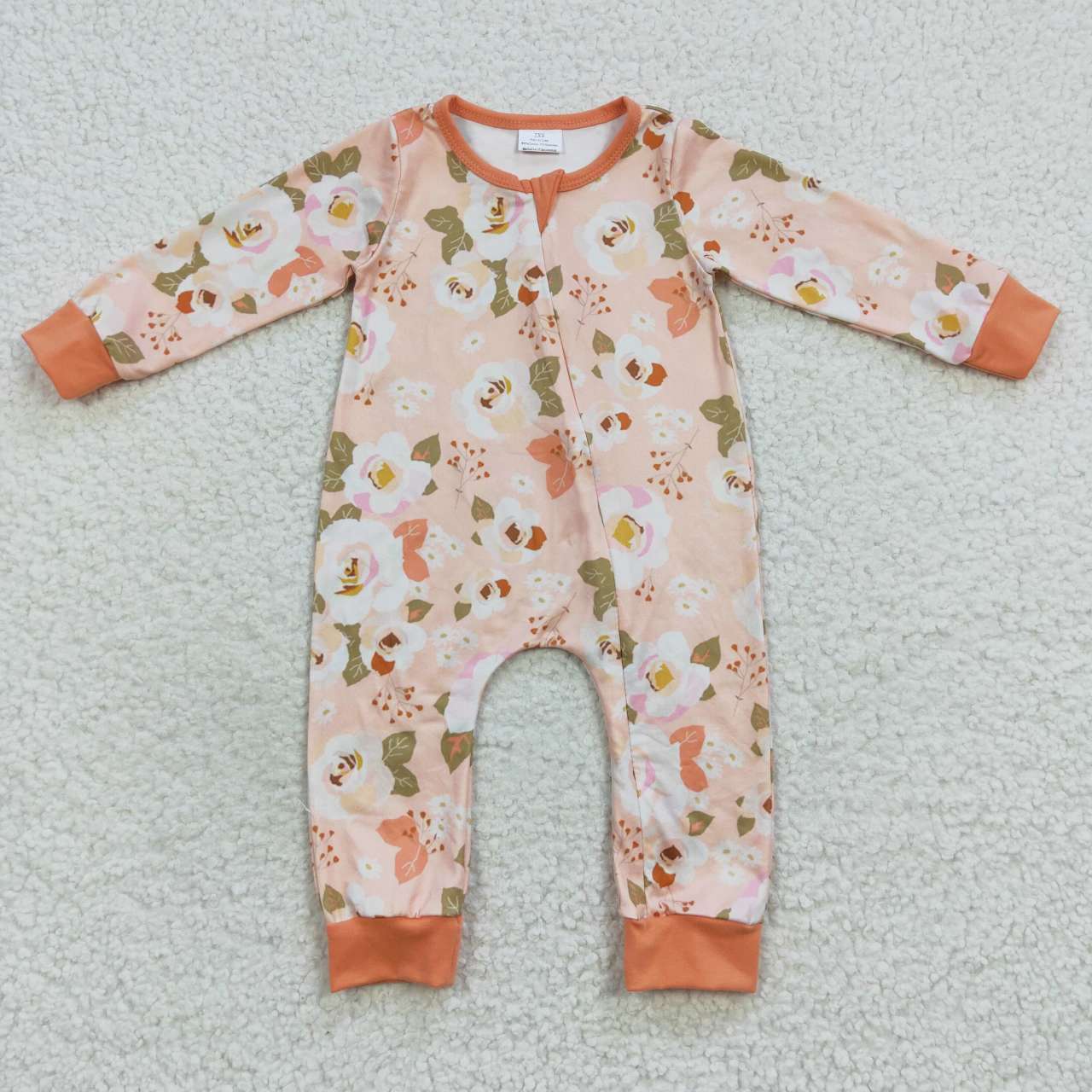 Flowers Baby Romper With zipper