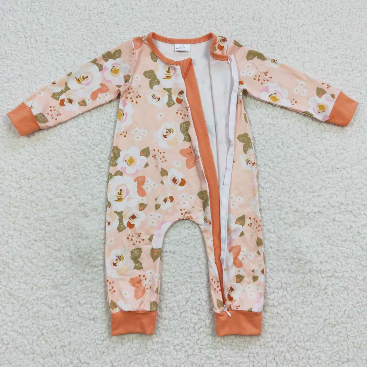 Flowers Baby Romper With zipper