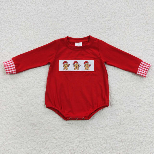Christmas Red Gingerbread ong sleeves romper
