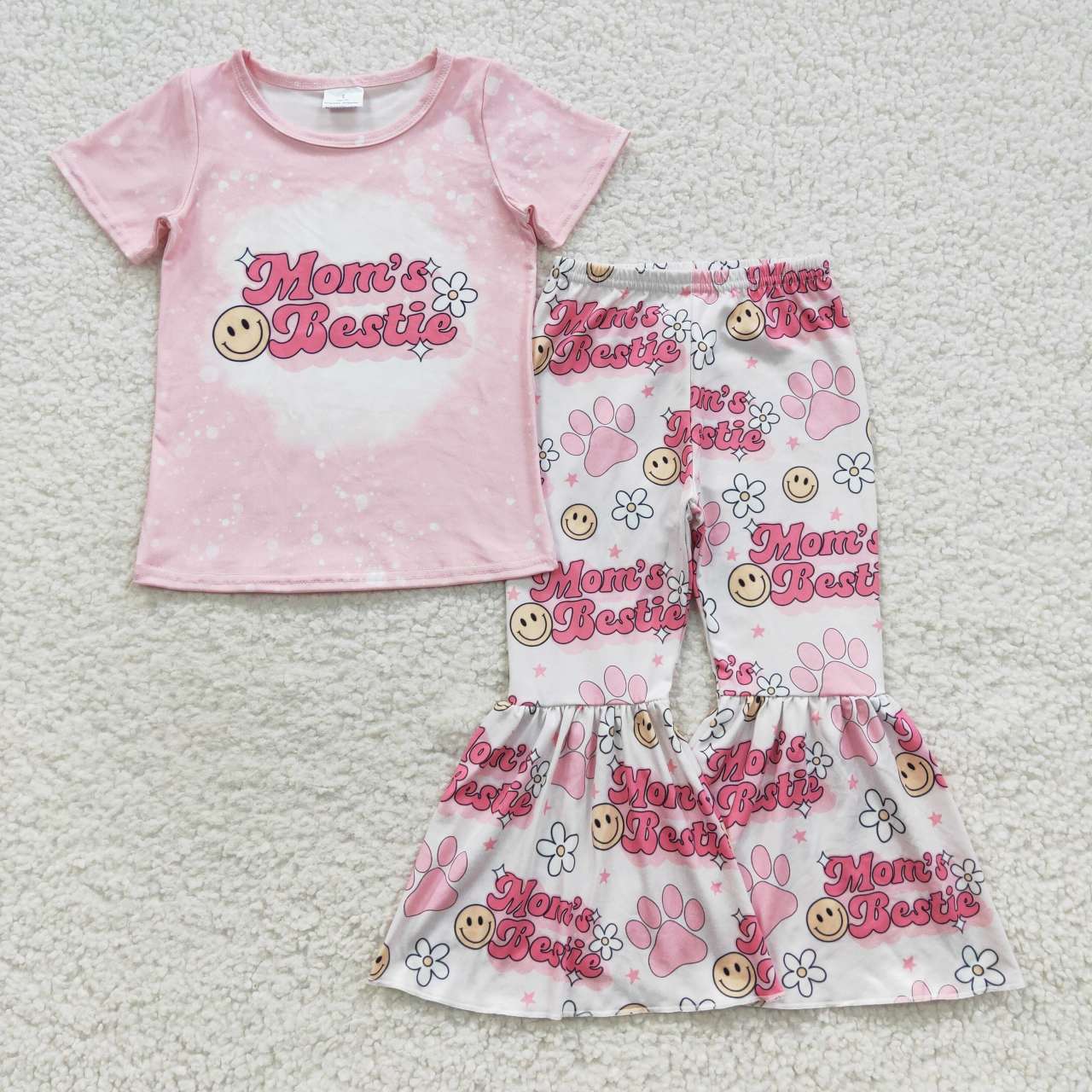 Pink Smile Flowers Girls Set