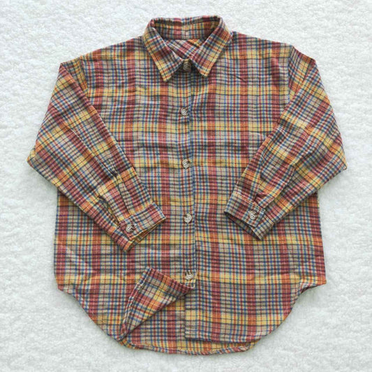 Fall Flannel Brown With Button Shacket