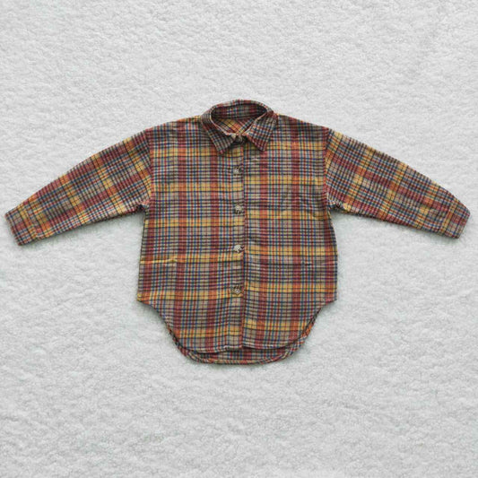 Fall Flannel Brown With Button Shacket